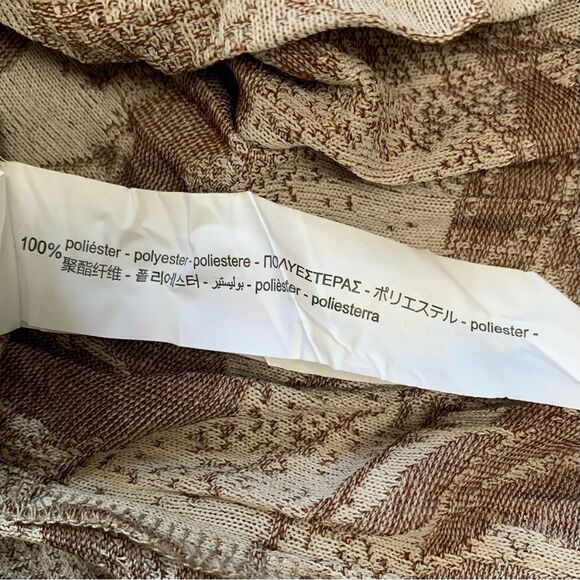 Zara Long Sleeve Jacquard Tie Waist Crinkle Midi Dress NWT - Picture 6 of 6